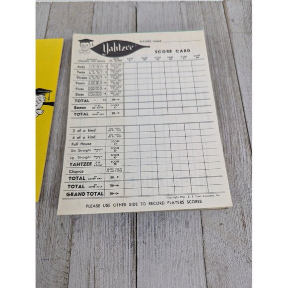 1956 Yahtzee Gaming Game Score Pads Replacements Unused Instructions #1 - Picture 3 of 4
